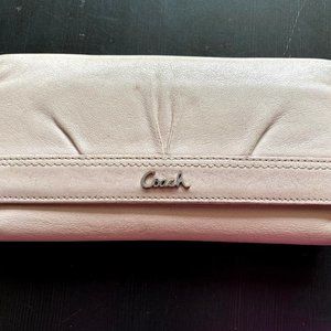 Coach Pleated Leather Trifold/Letter Wallet